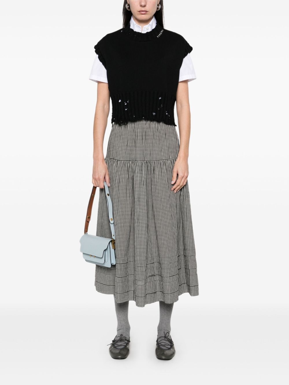 distressed-effect vest - 2