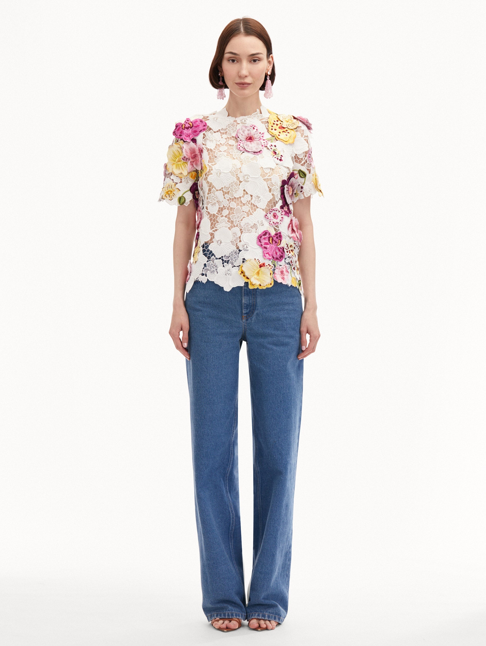ORCHID EMBROIDERED GUIPURE BLOUSE - 3