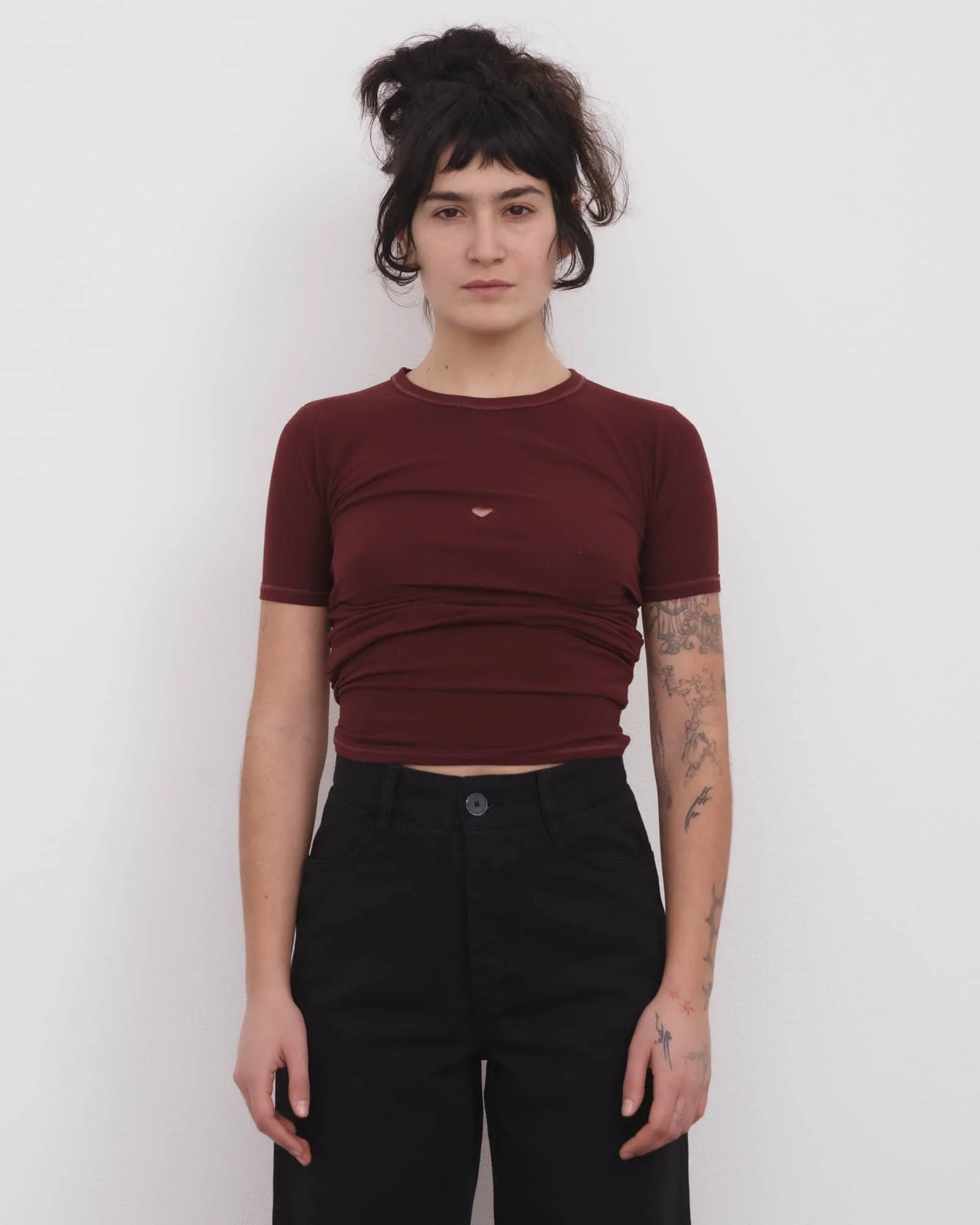 Heart Tee Shirt - Organic Cotton Rib - 1
