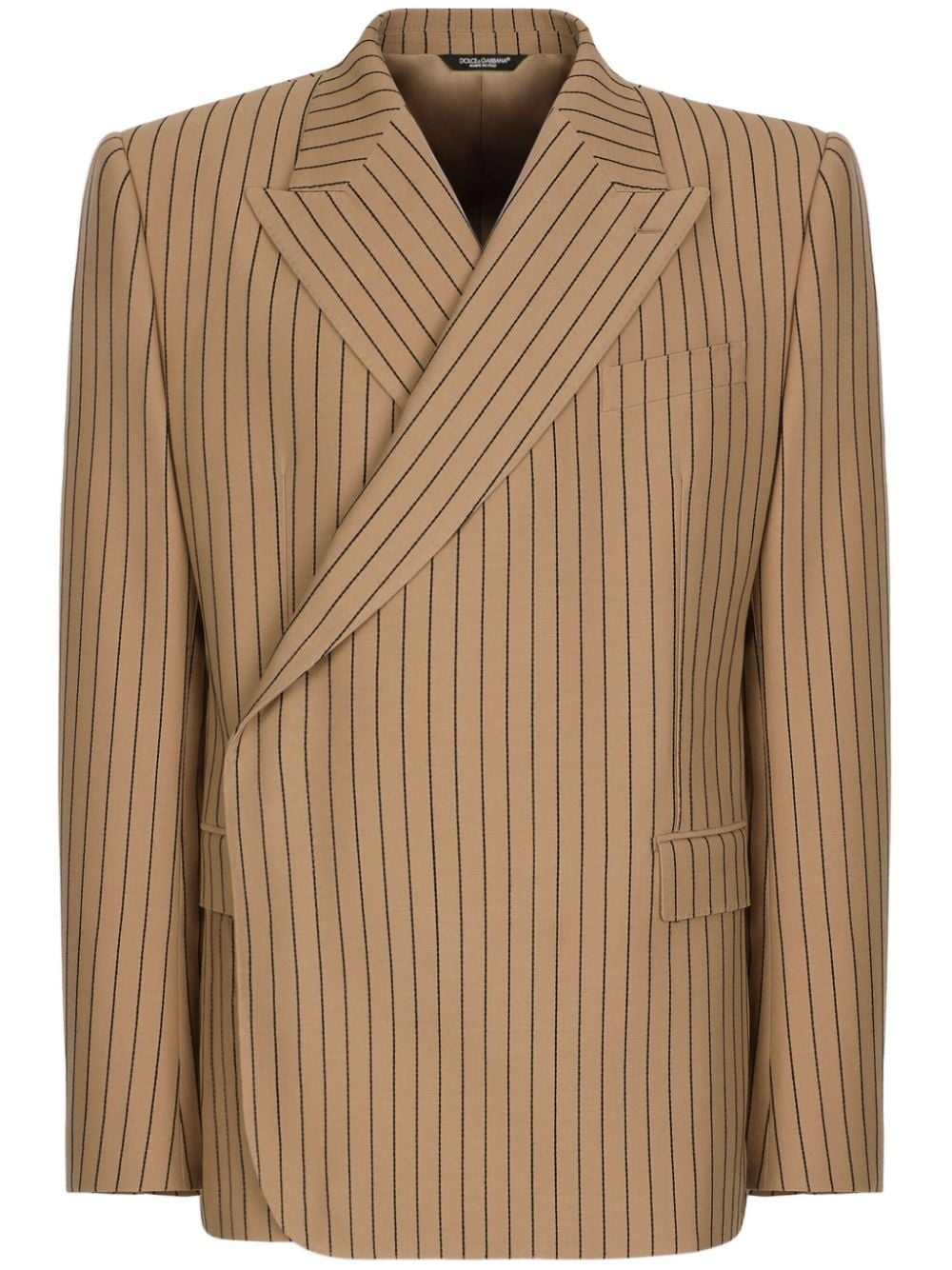 pinstripe-pattern wool blazer - 1