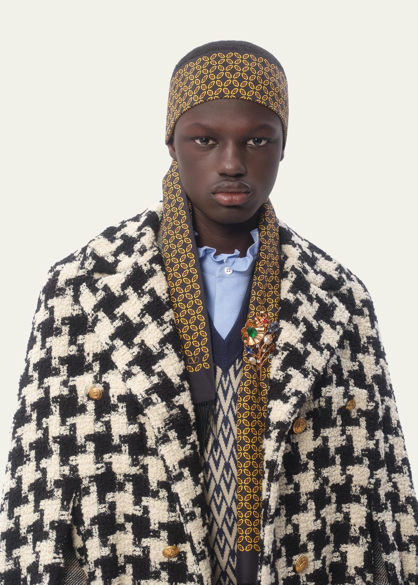 Men's Printed Fringe Scarf - 2