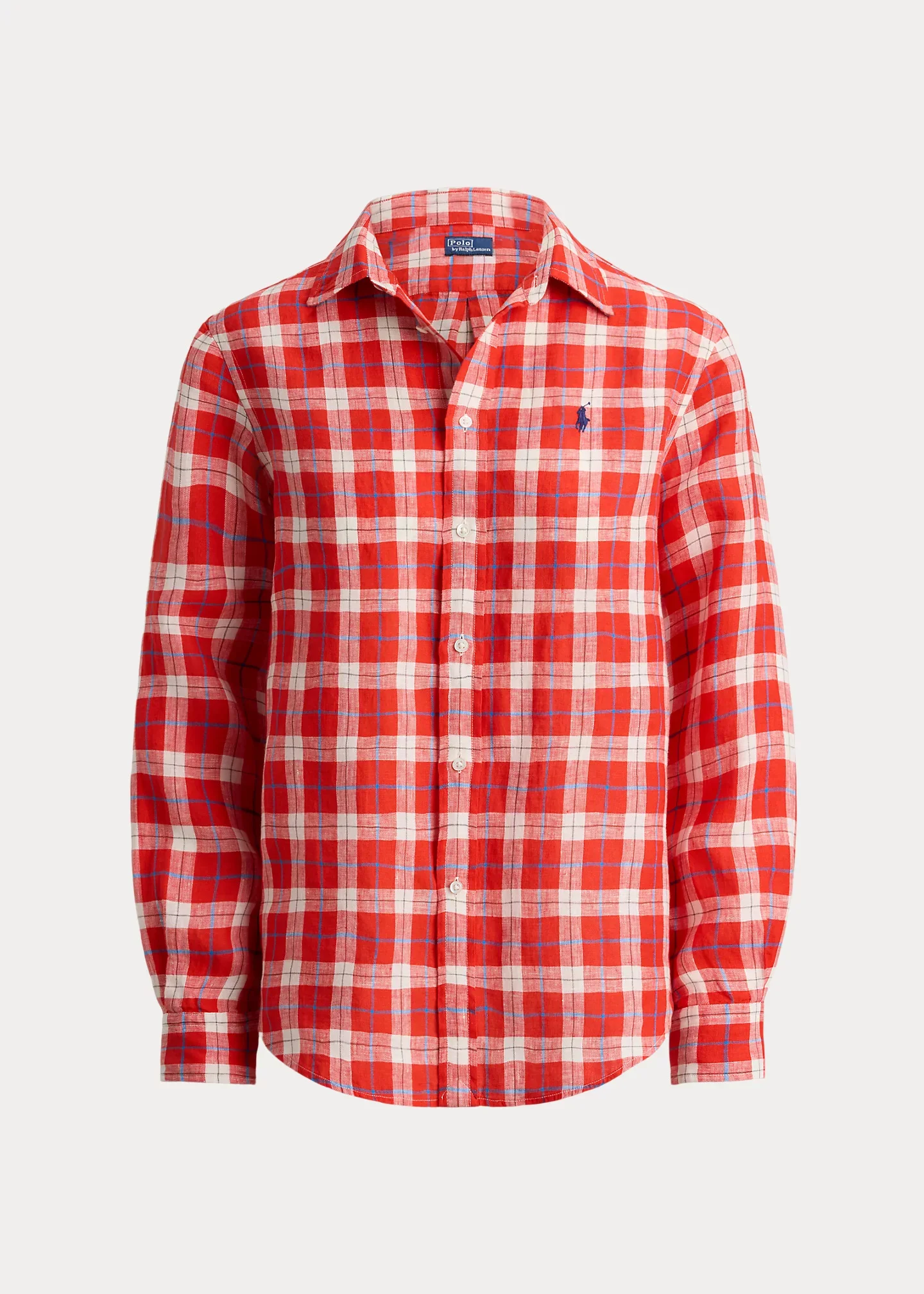 Classic Fit Plaid Linen Shirt - 1