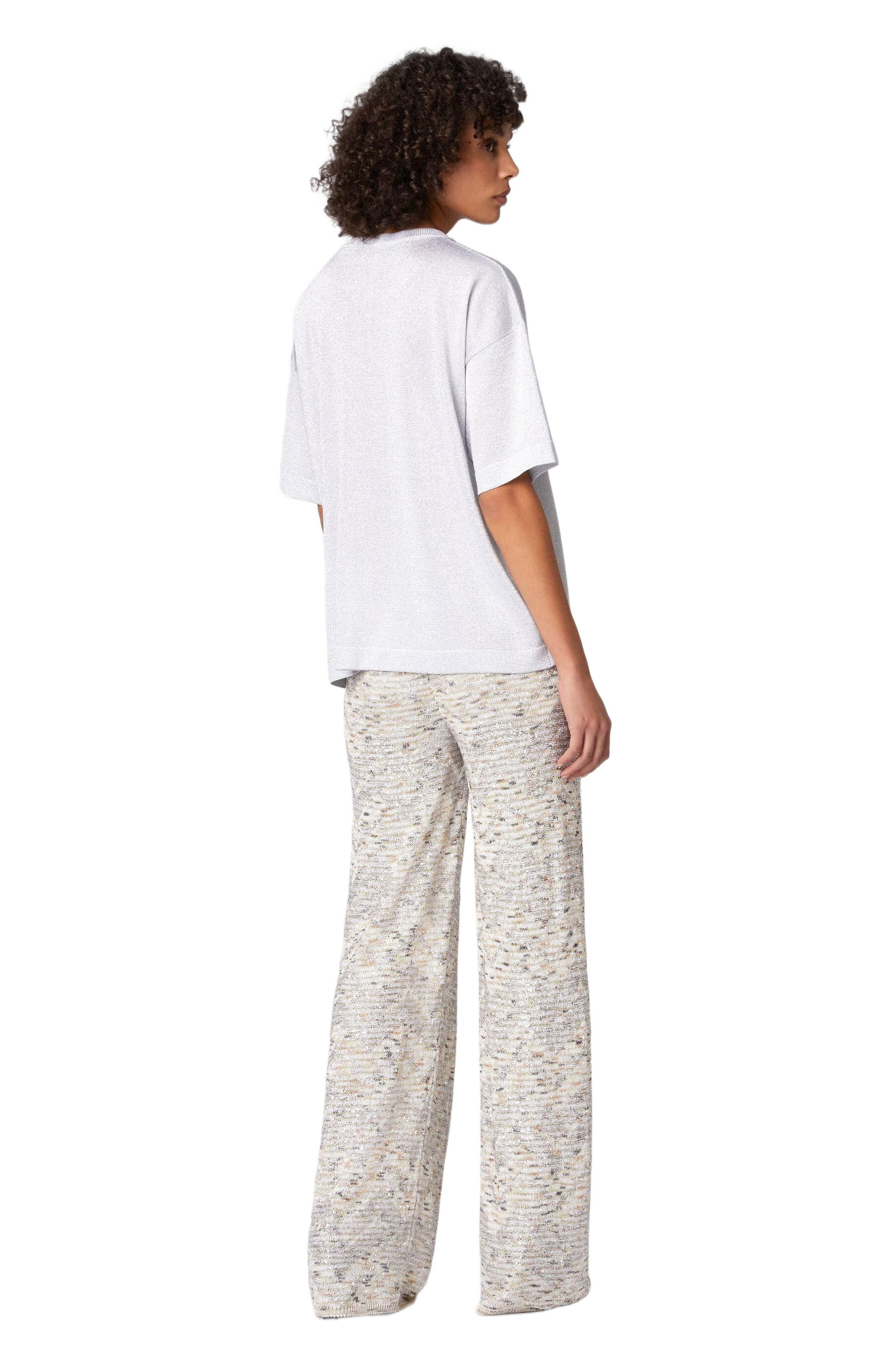 Missoni Oversized Crewneck Sweater In Lamé Viscose With Whetstone Sleeves in Silver at Nordstrom - 3