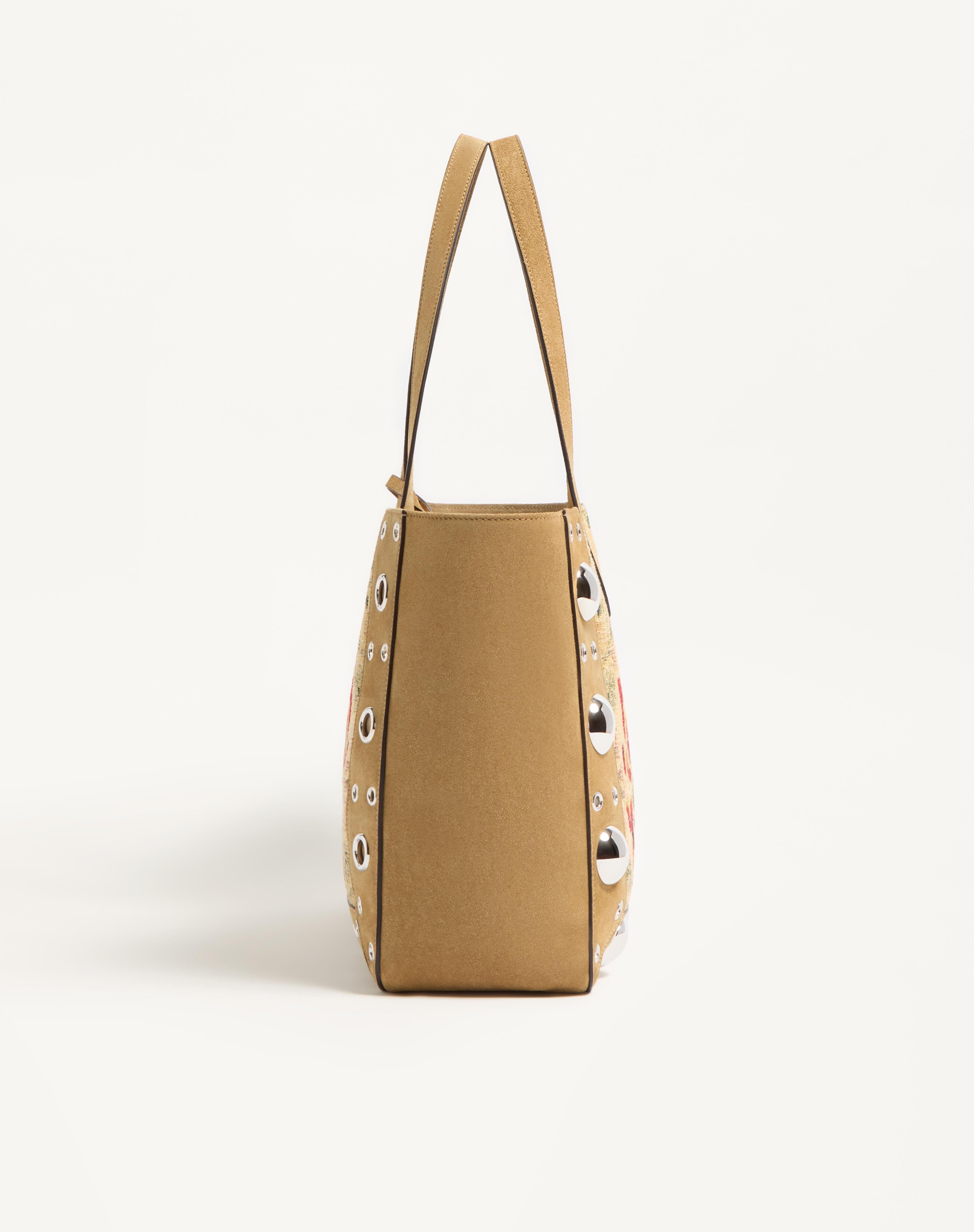 VALENTINO GARAVANI NELLCÔTE MEDIUM SHOPPING BAG IN JACQUARD FABRIC - 4