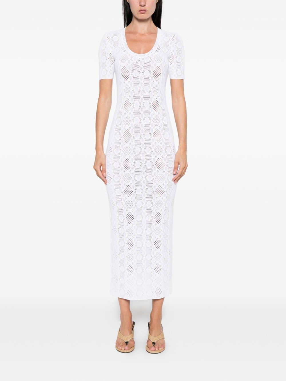 python-lace knit dress - 2