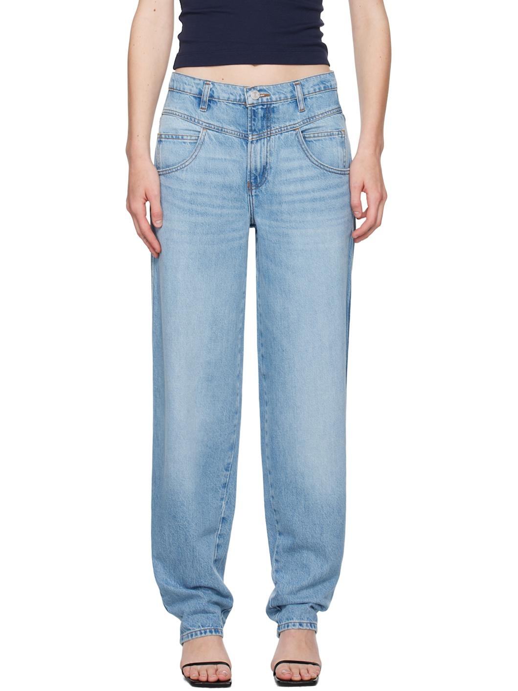 Blue 90's Utility Loose Jeans - 1