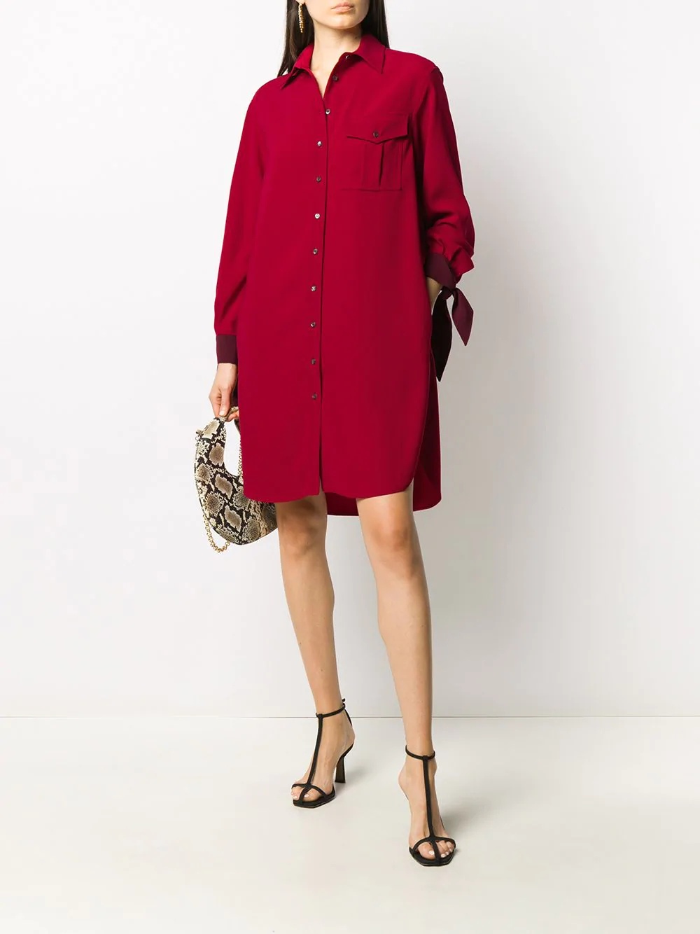 tie-cuff shirt dress - 2