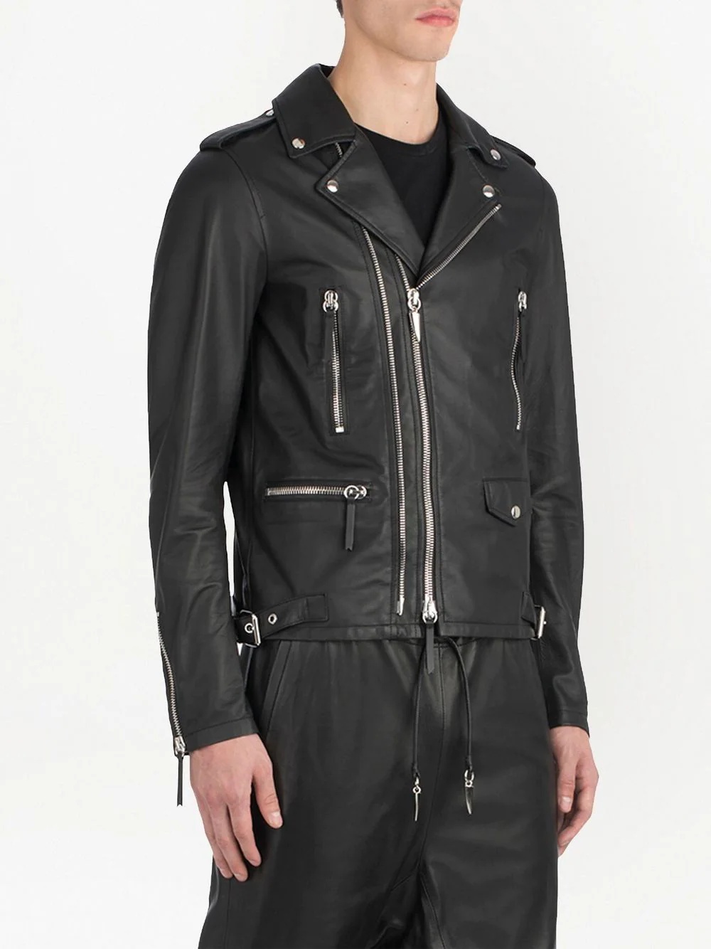 Kian colour-block biker jacket - 2