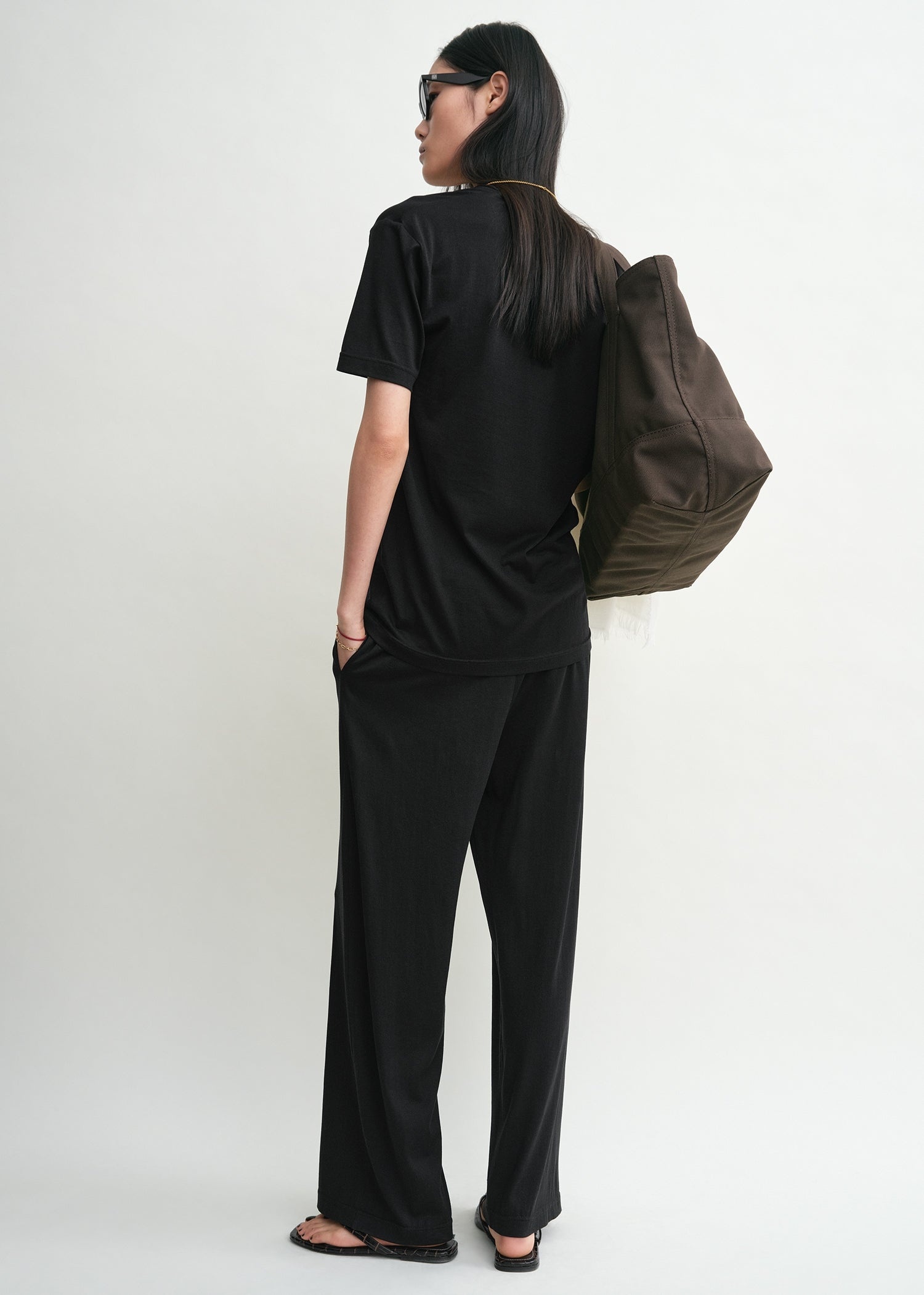 Cotton silk tee black - 3