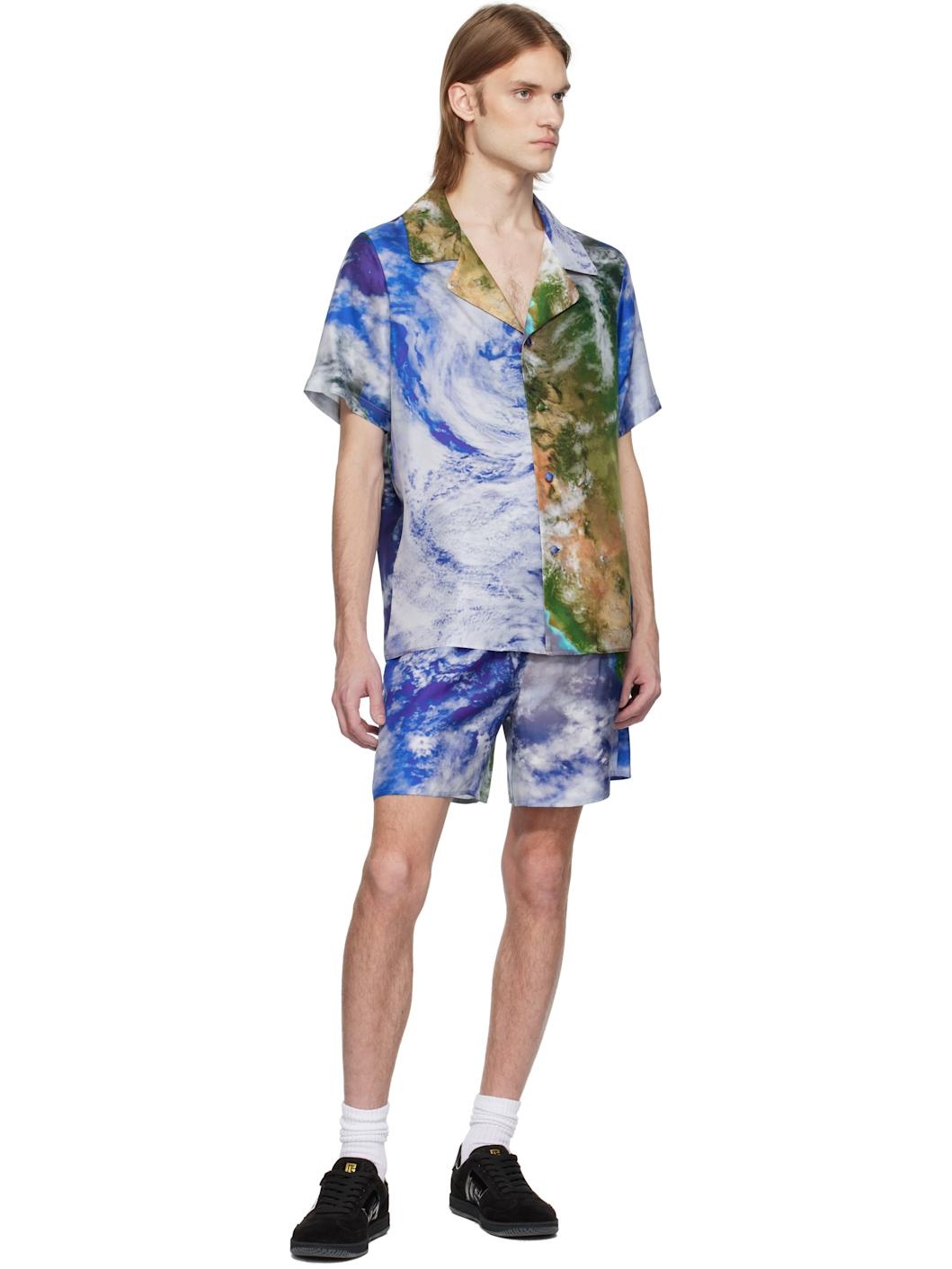 Multicolor Earth Print Shorts - 4