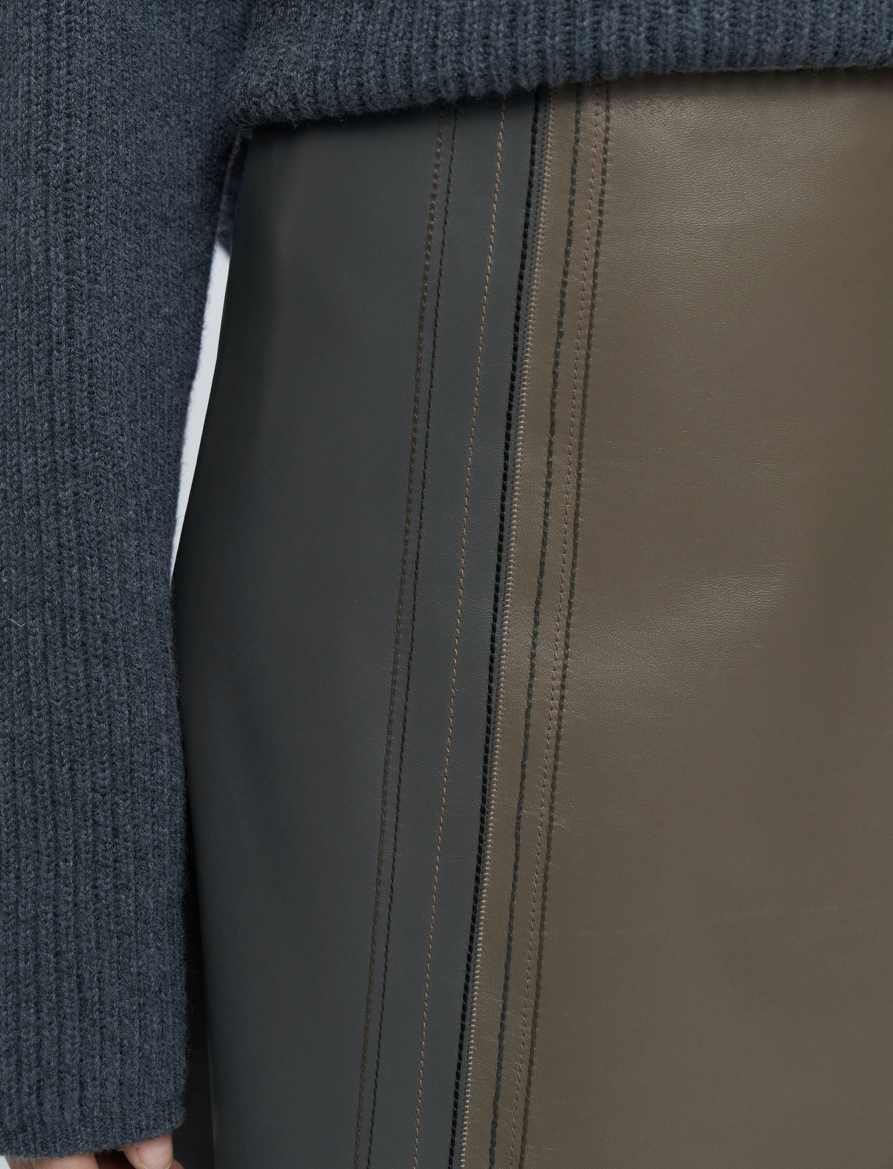 Cezanne Overlay Nappa Leather Skirt - 4