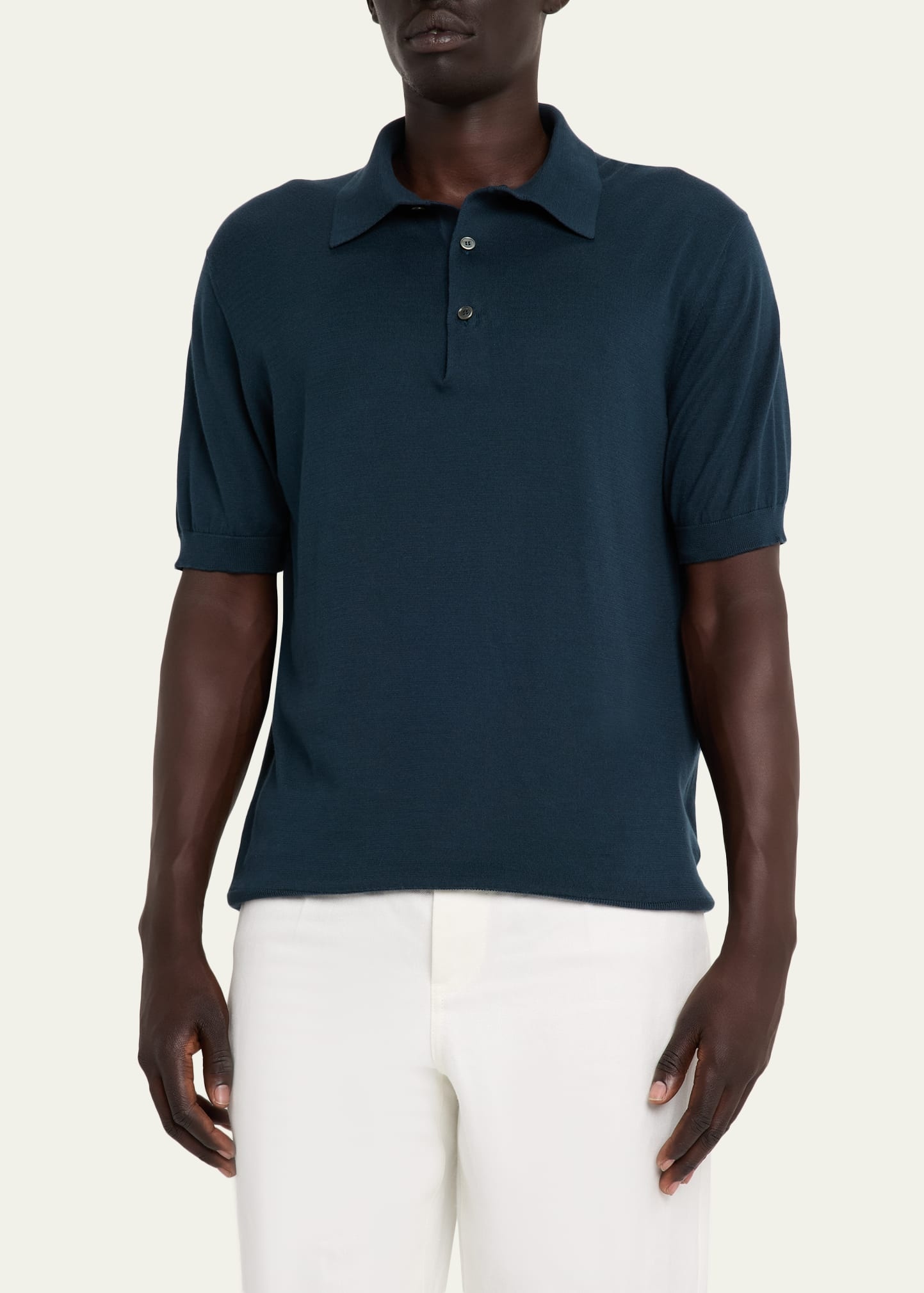 Men's Premium Cotton Knit Short-Sleeve Polo Sweater - 4