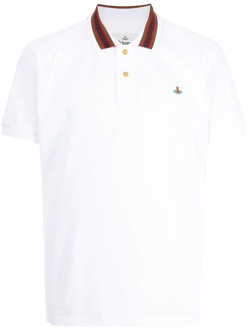 striped collar polo shirt - 1