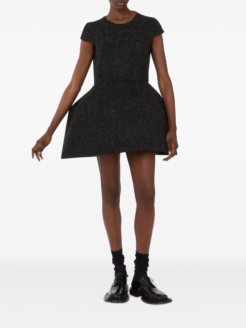 balloon short-sleeved mini dress - 2