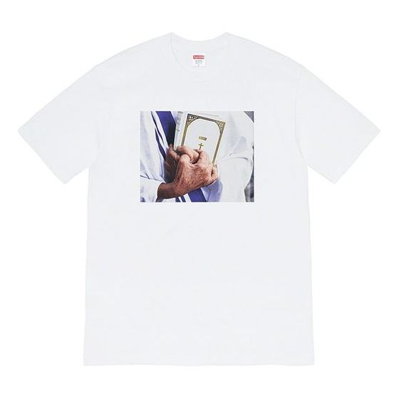 Supreme FW19 Week 7 Bible Tee Printing Short Sleeve Unisex White SUP-FW19-730 - 1