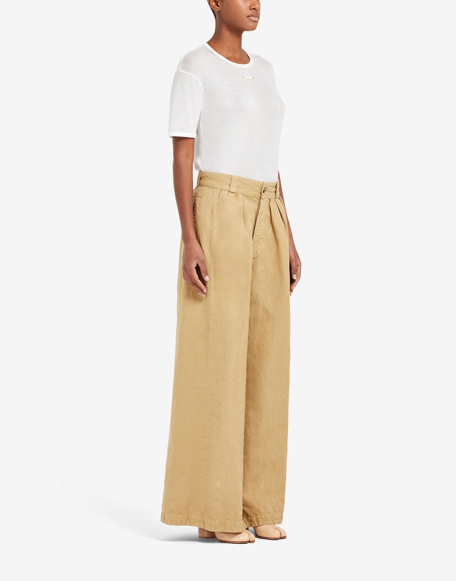 Wide-leg cotton trousers - 3