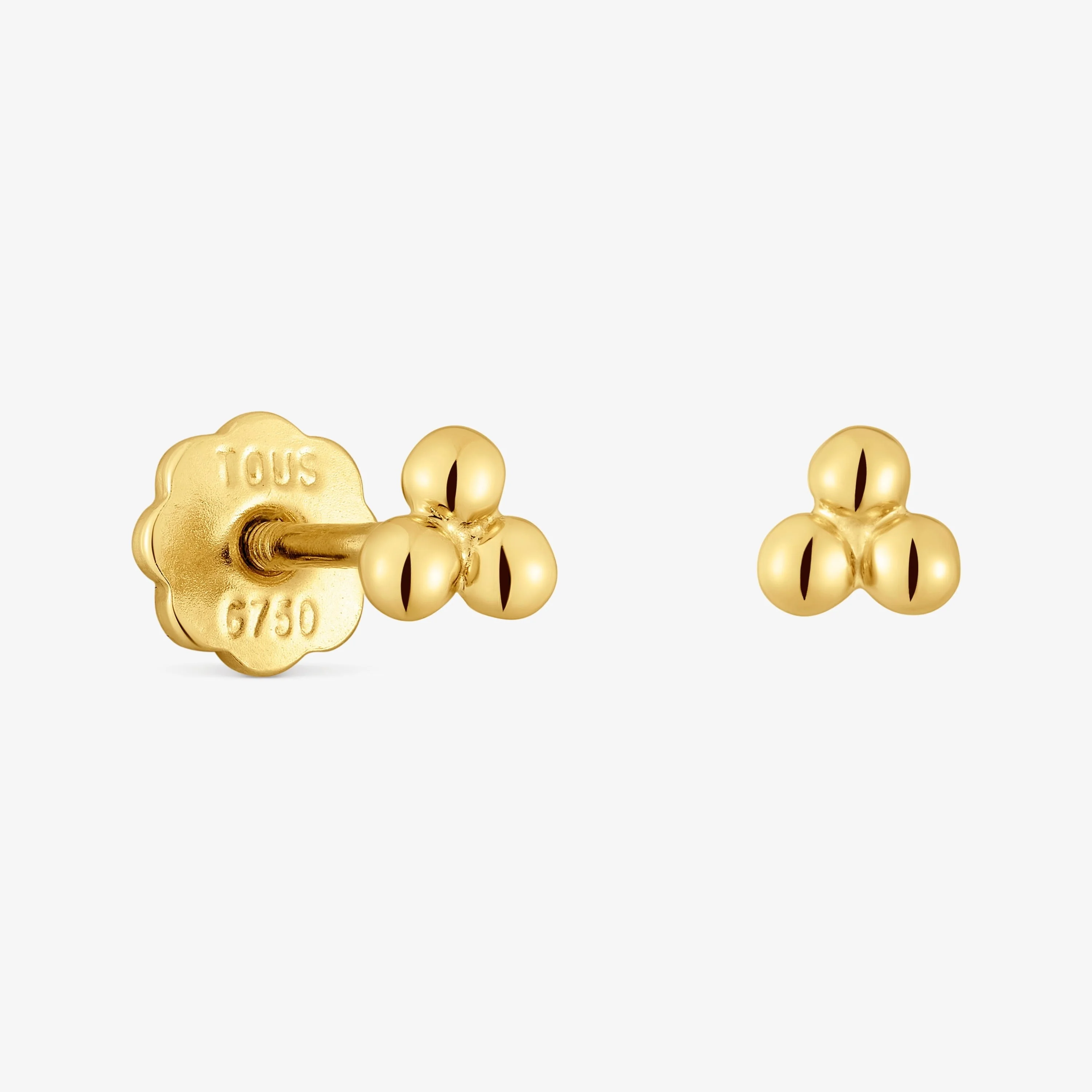 4 mm 18K solid gold motif Earrings Basics - 1