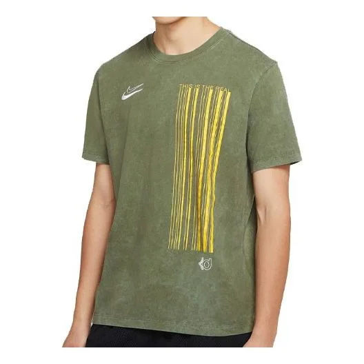 Nike Dri-FIT KD Retro Washed Embroidered Logo Sports Short Sleeve Green Army green CD1301-222 - 1
