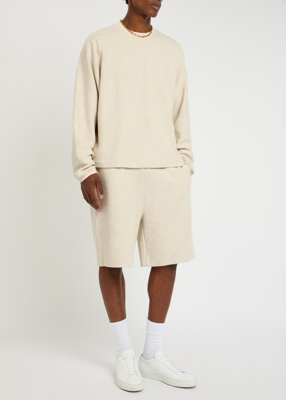 Ami Paris Logo-embroidered Towelling Cotton-blend Sweatshirt - 4