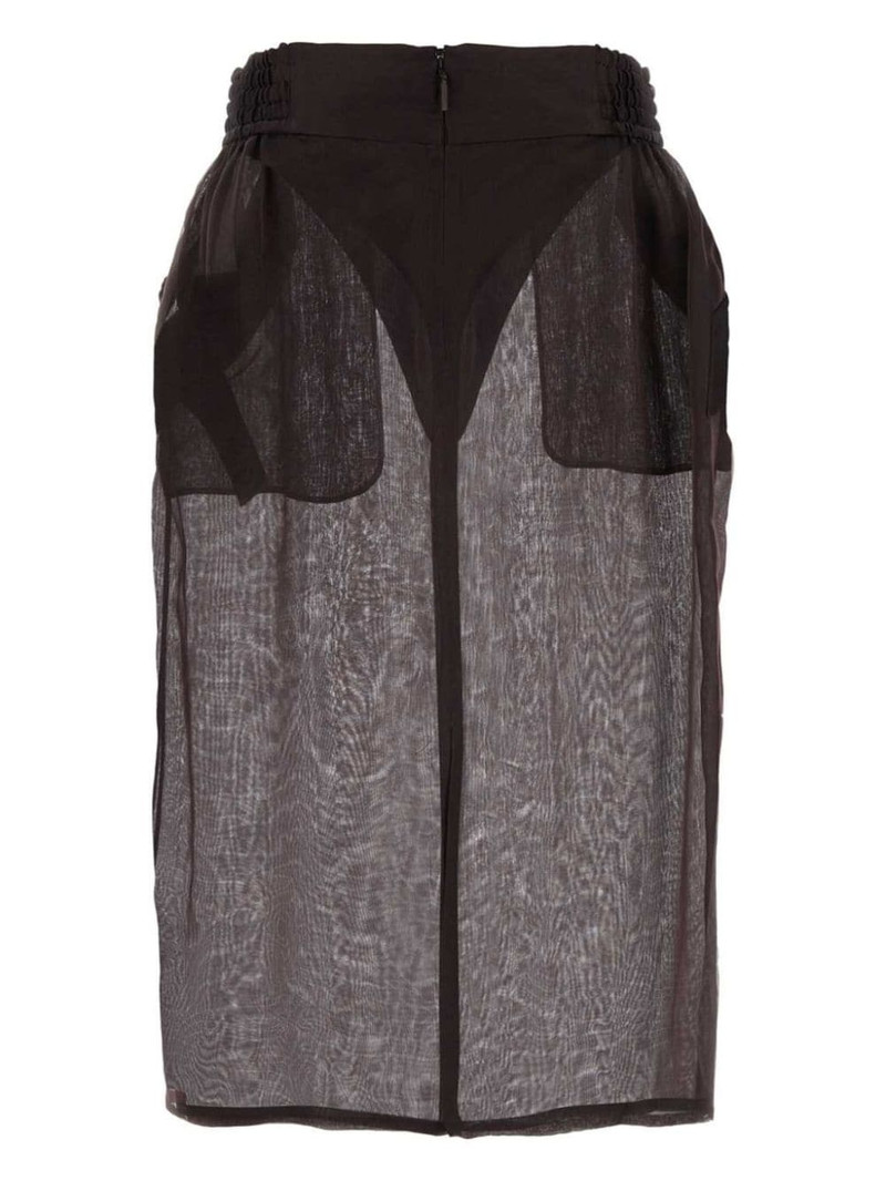 SAINT LAURENT semi-sheer midi skirt outlook
