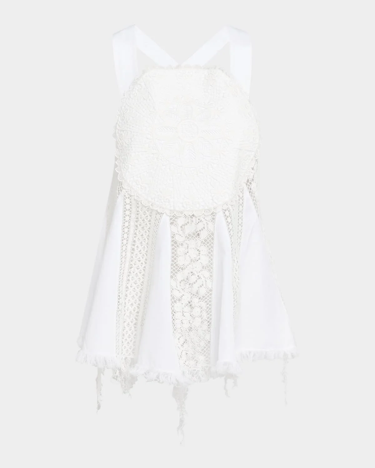 Anagram Lace Frayed Sleeveless Top - 1