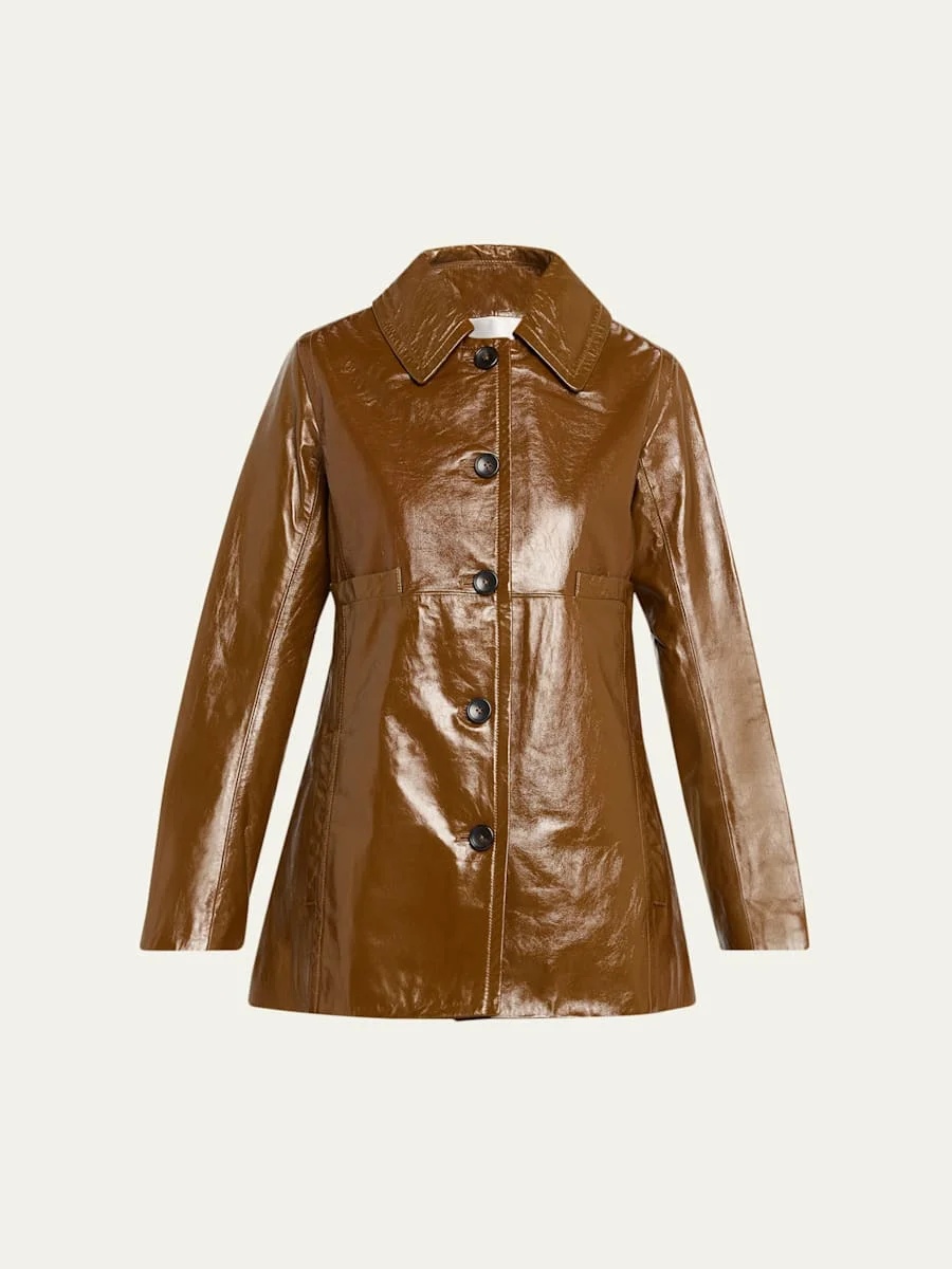 Ghia Glossy Leather Jacket - 1