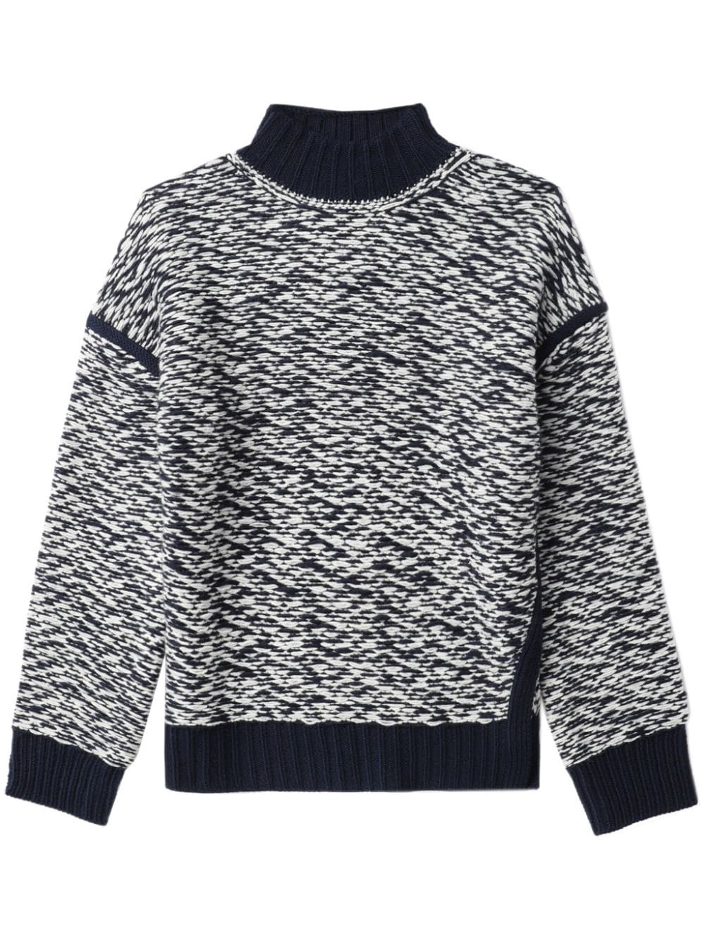 high-neck jacquard wool jumper - 1
