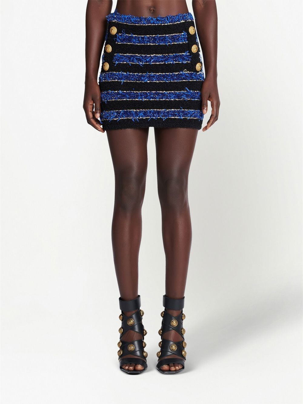 button-detail pencil skirt - 3