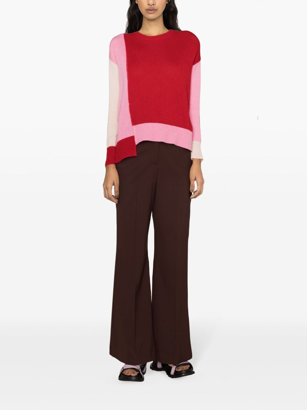 colour-block cashmere jumper - 2