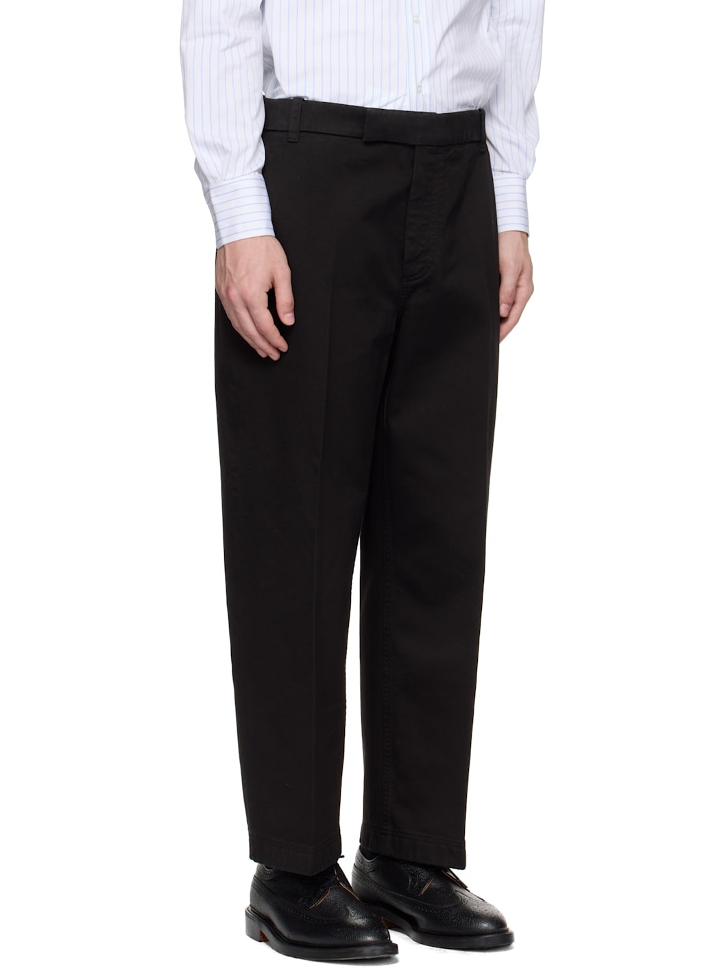 Black Cotton Twill Utility Trousers - 2