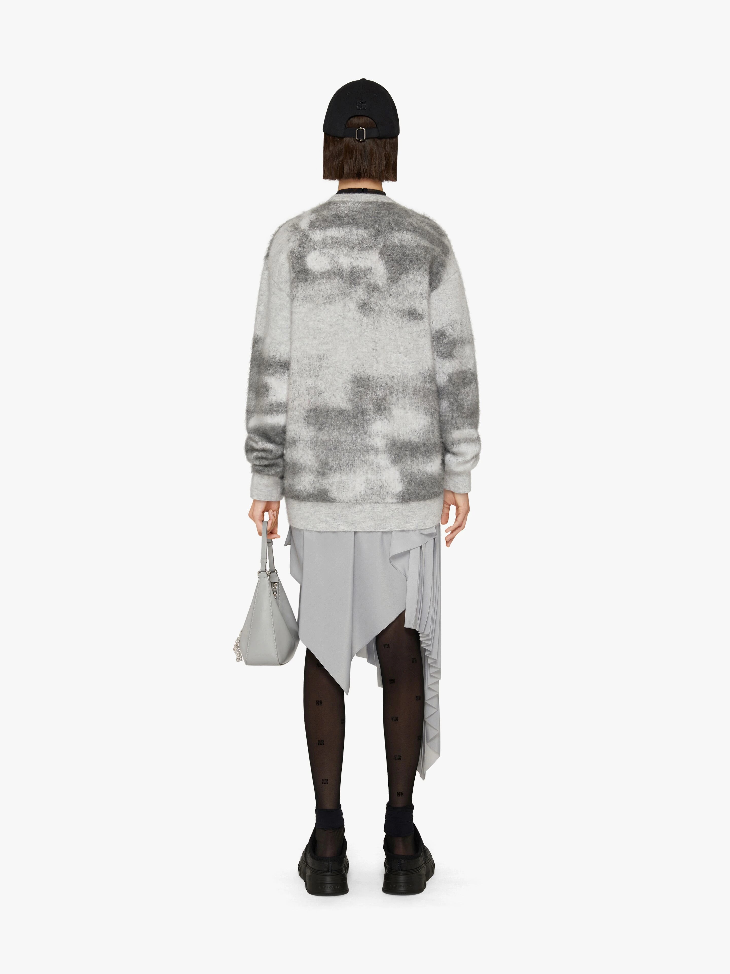 SWEATER IN MOHAIR WITH TAG EFFECT PATTERN - 3