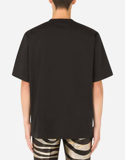 Dolce & Gabbana Technical jersey T-shirt with crystals and DG logo outlook