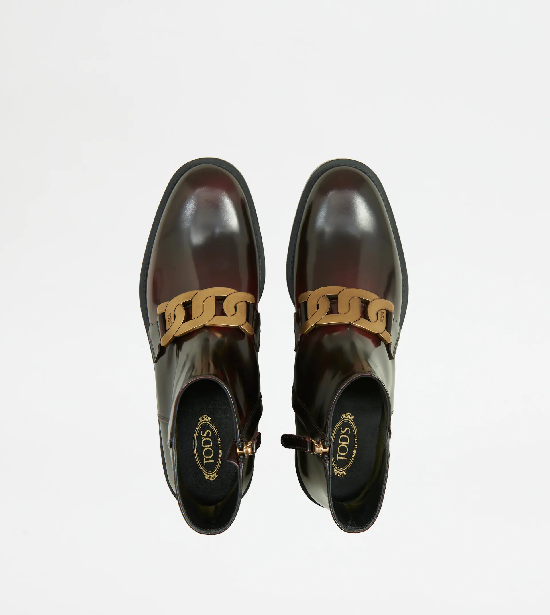 KATE ANKLE BOOTS IN LEATHER - BURGUNDY - 2
