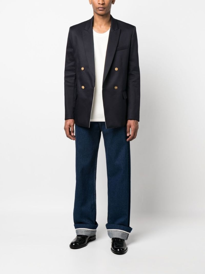 double-breasted cotton blazer - 2