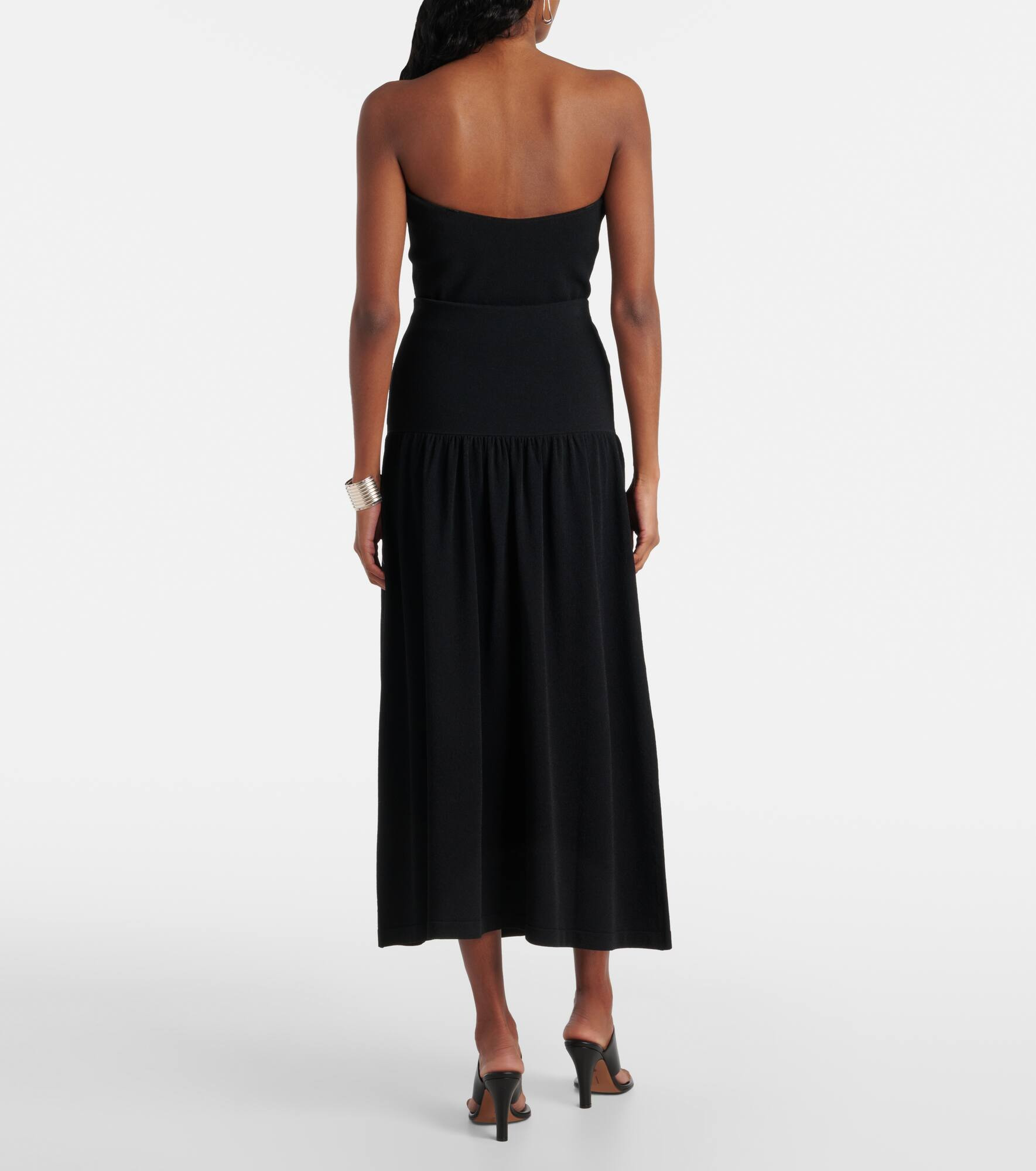 Knitted high-rise midi skirt - 3