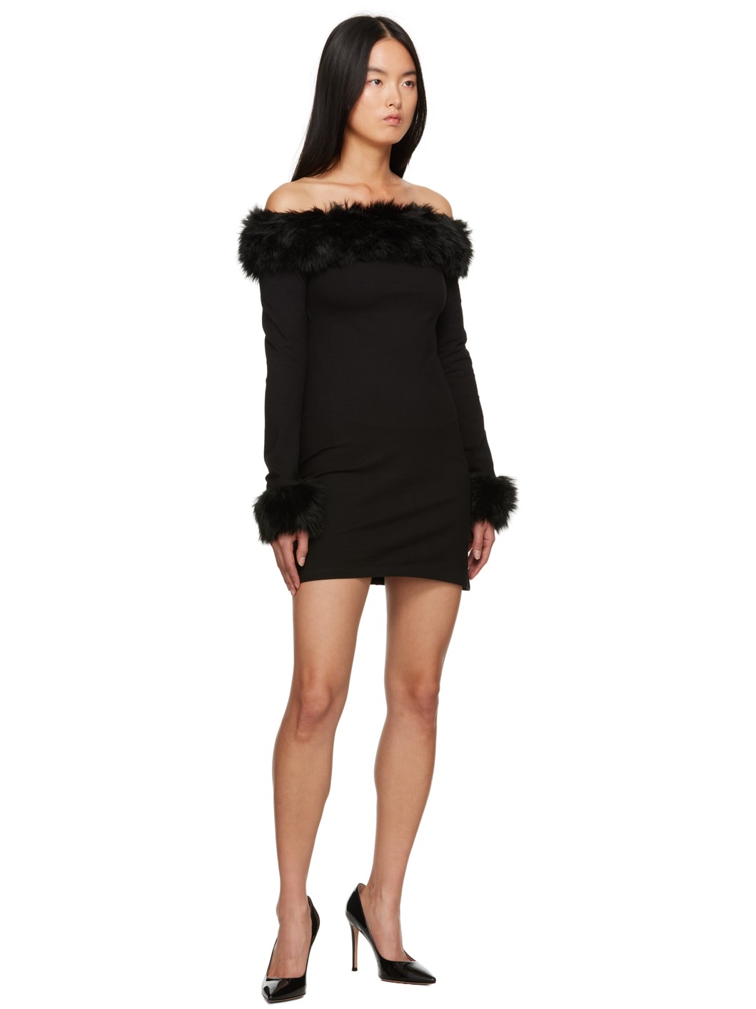 Black Off-The-Shoulder Minidress - 4