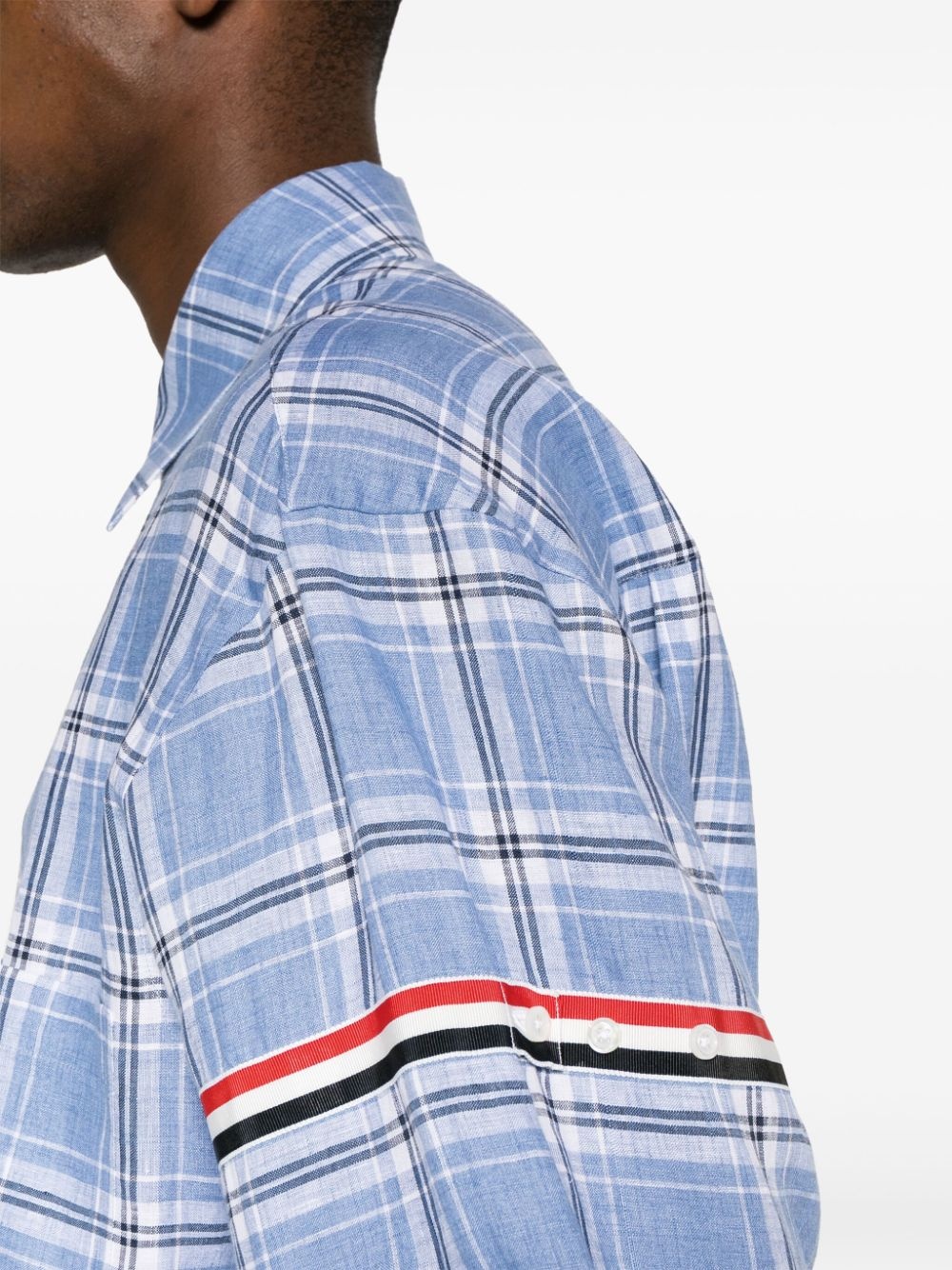 RWB stripe checked linen shirt - 5
