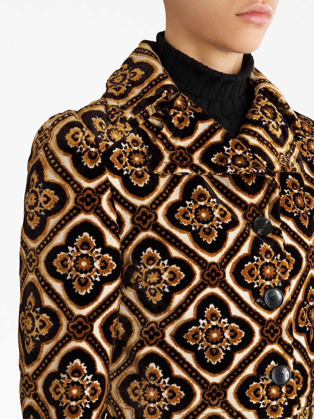 geometric-print cropped jacket - 4