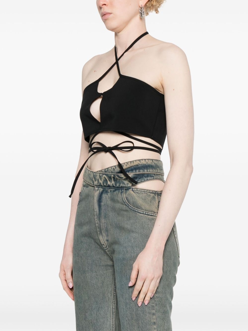 crossover-straps cropped top - 3