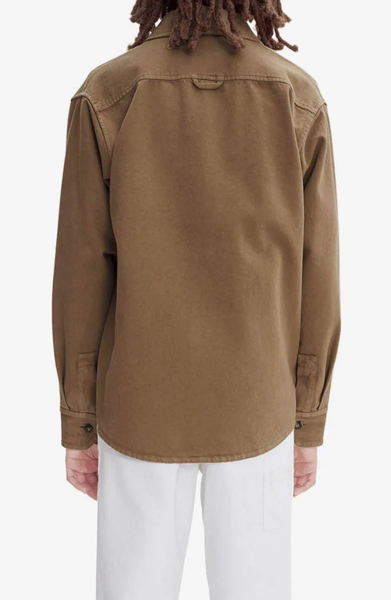 A.P.C. Basile Brodee Twill Button-Up Shirt in Frosted Chestnut Brown at Nordstrom - 2
