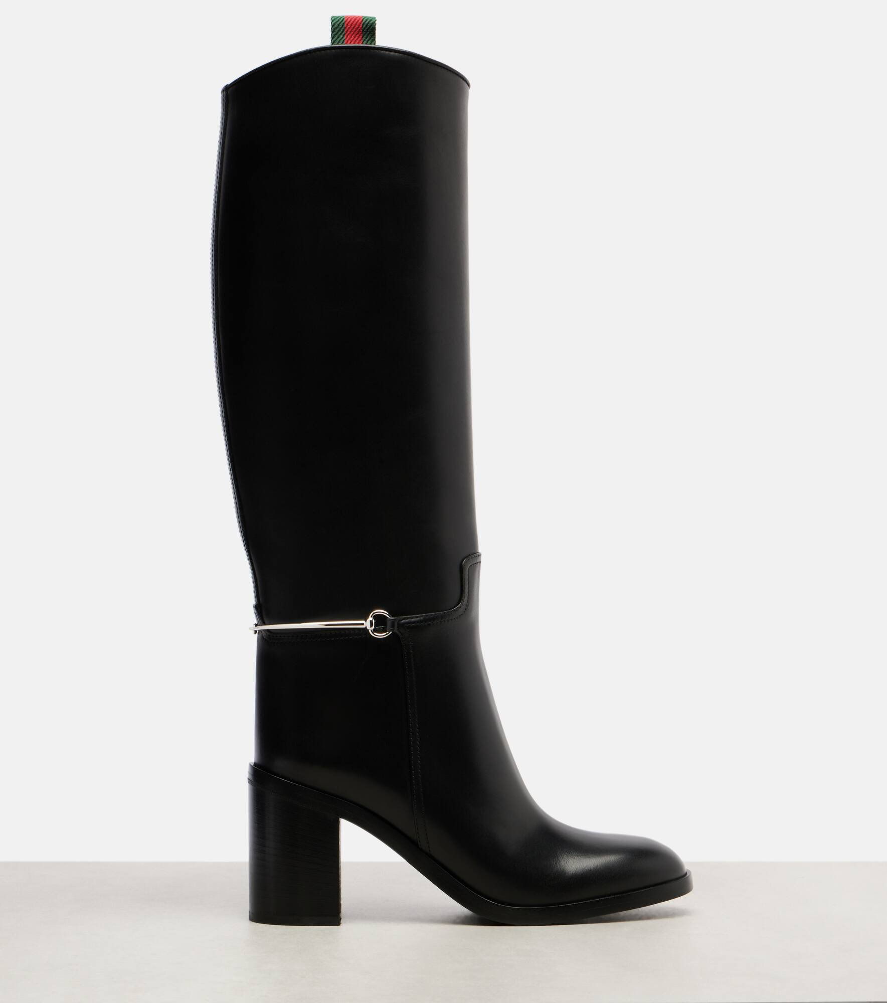 Horsebit leather knee-high boots - 4