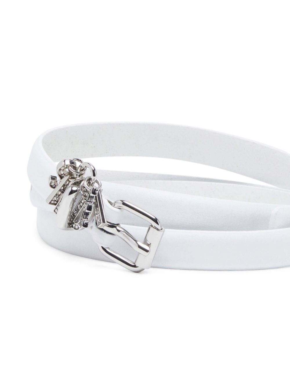 logo-charm leather belt - 3