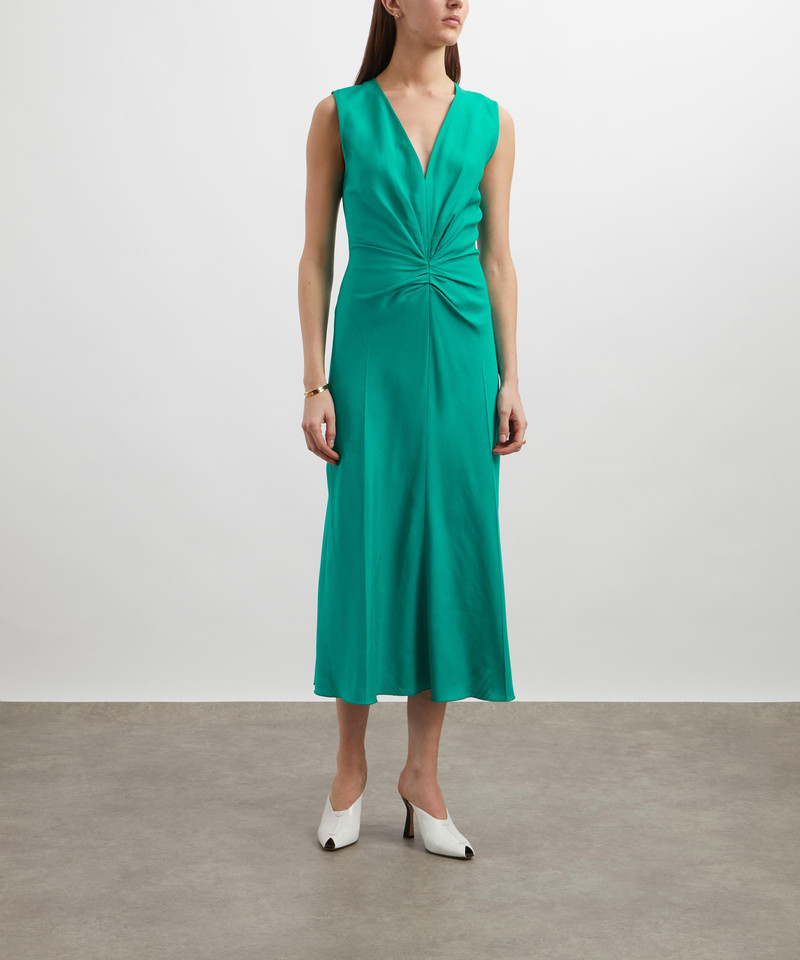 Sleeveless Gathered Waist Midi Dress 3