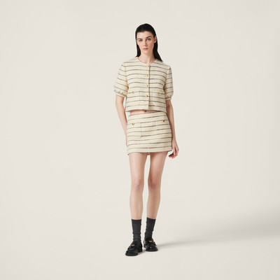 Miu Miu Striped bouclé miniskirt outlook