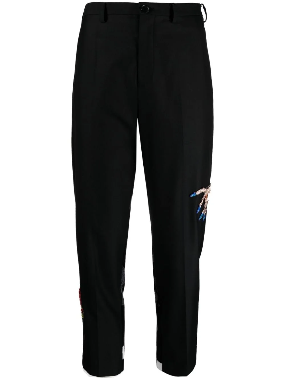 embroidered mid-rise trousers - 1