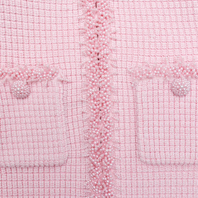 Pink Textured Knit Mini Dress 5
