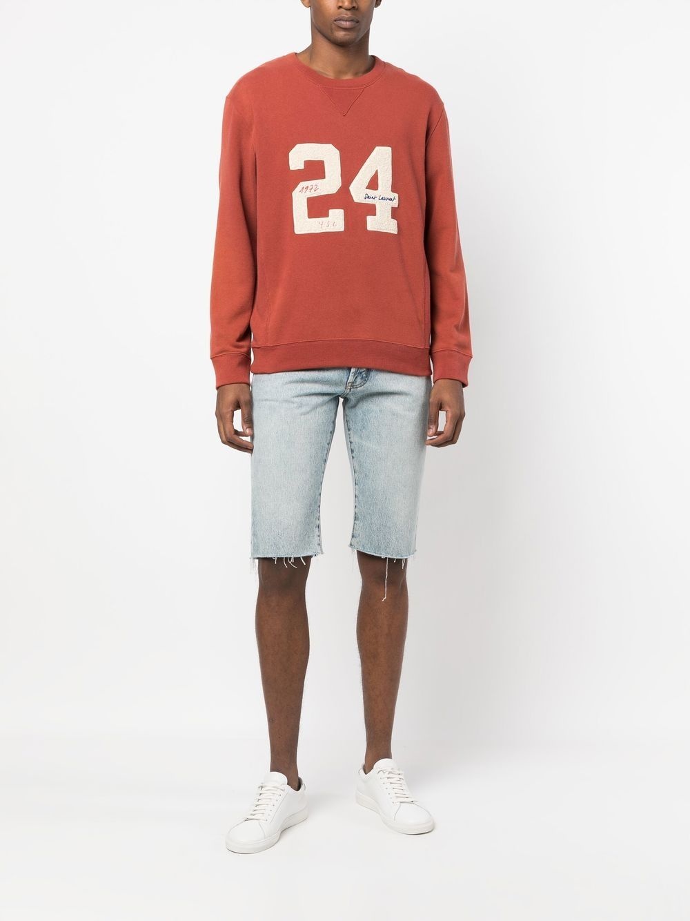 logo embroidery cotton sweatshirt - 2