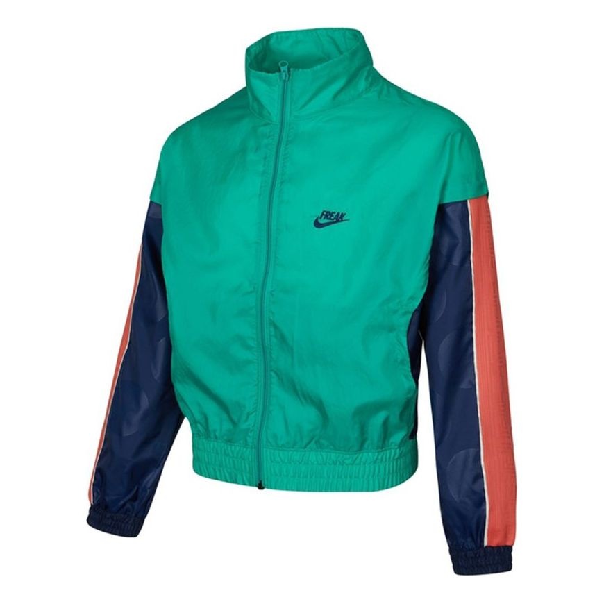 Nike Giannis Lightweight Colorblock Athleisure Casual Sports Woven Stand Collar Jacket Green DA5670- - 1