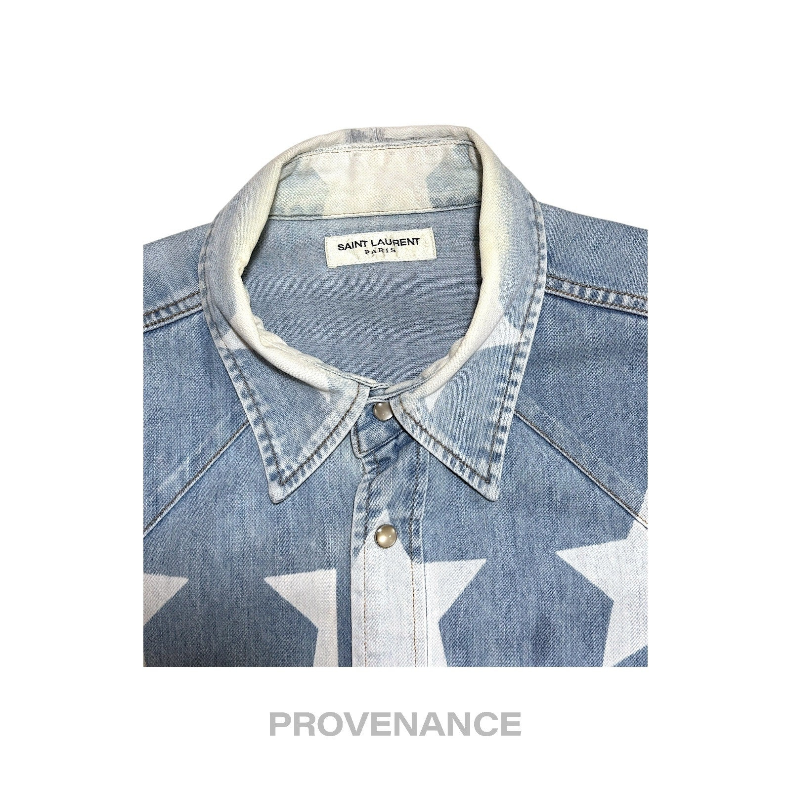 Saint Laurent Paris SLP Western Denim Shirt - Stars S - 5