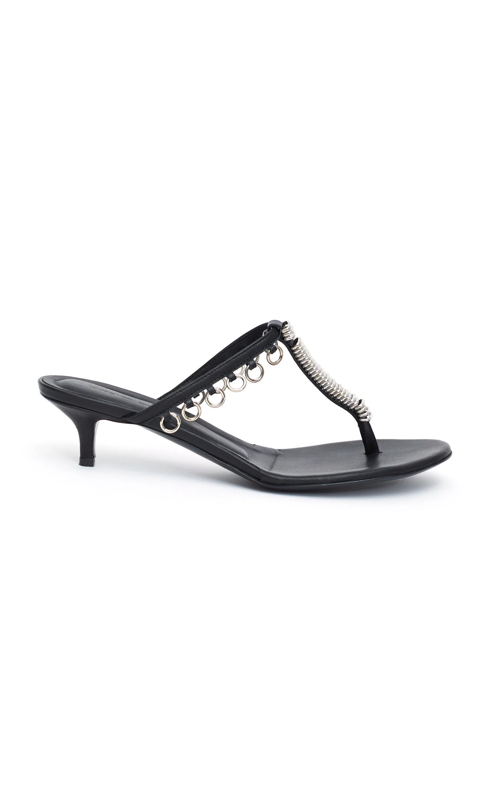 Pierced Leather Kitten Heels black - 1